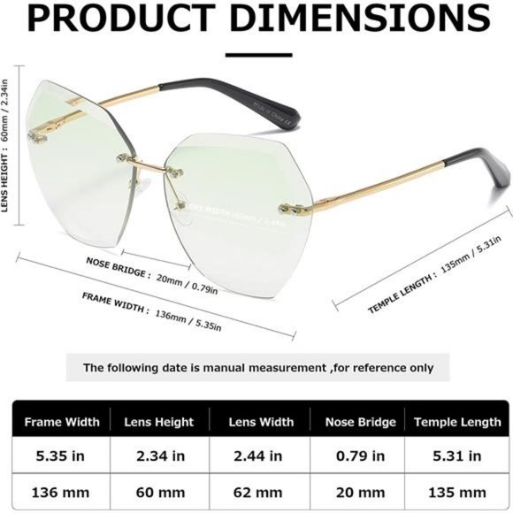 AEVOGUE Sunglasses For Women Oversized Rimless main image 9